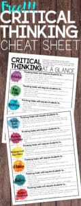 Tips and a free "cheat sheet" for incorporating critical thinking in your instruction. Get students responding and thinking with depth and complexity.