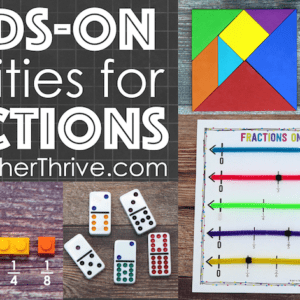 hands on fractions, teaching fractions, equivalent fractions