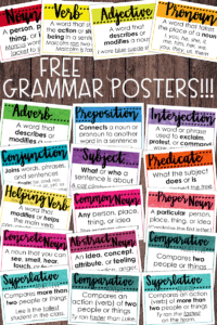free grammar parts of speech