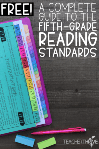 fifth grade reading standards