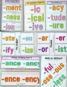 prefixes and suffixes