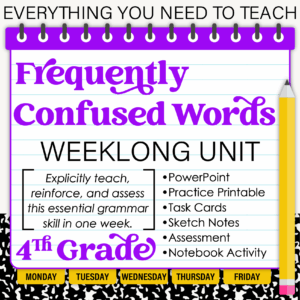 FREE! Fourth Grade Grammar: Frequently Confused Words