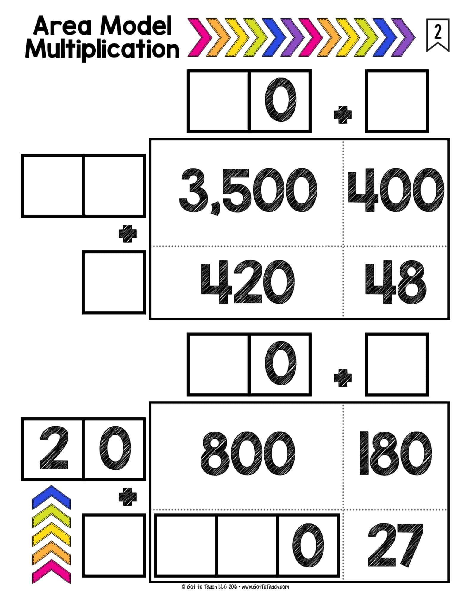 Area Model For Multiplication Worksheet