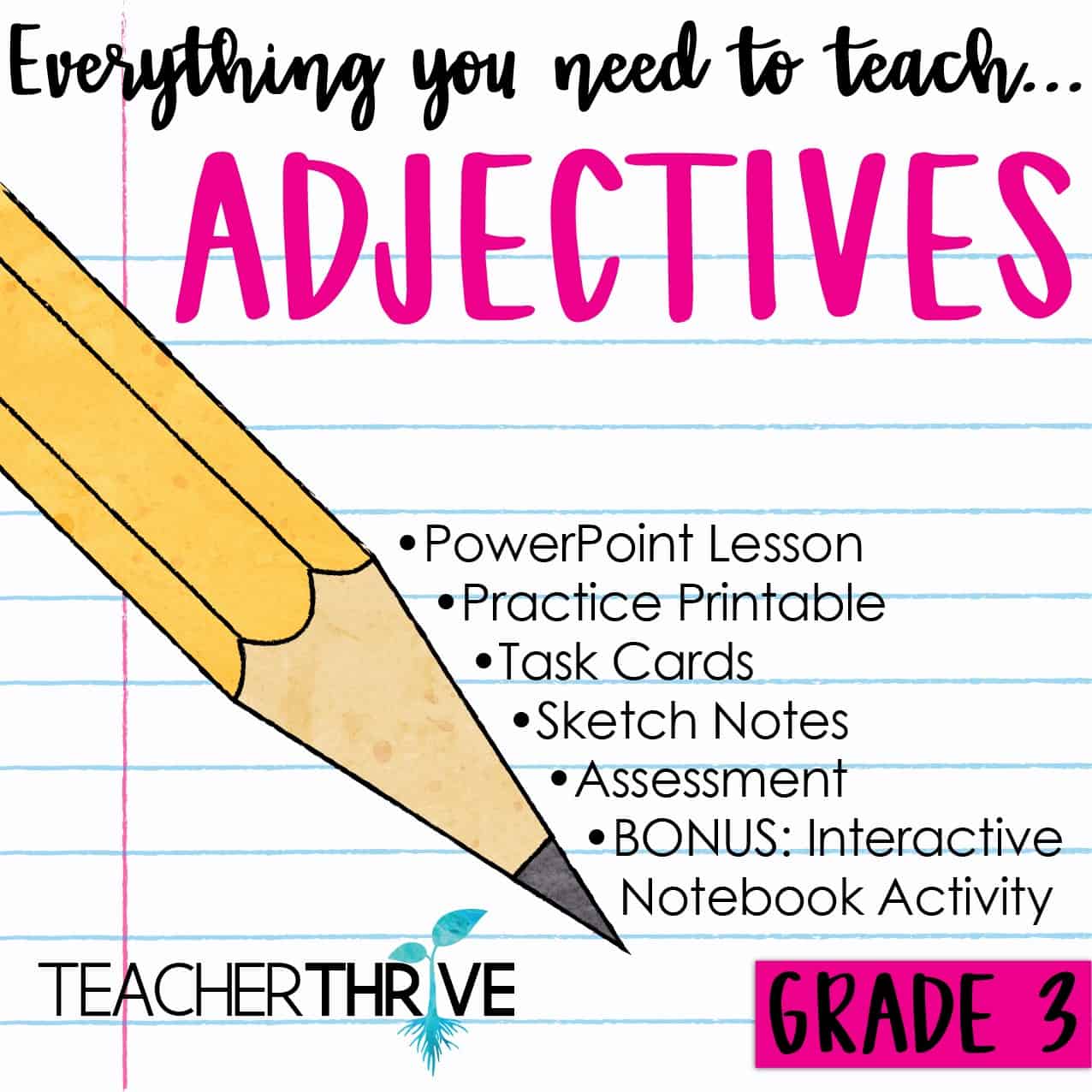 Third Grade Grammar Adjectives Teacher Thrive