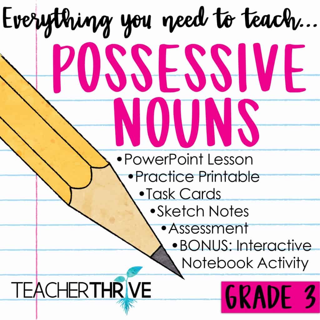 Third Grade Grammar Possessive Nouns • Teacher Thrive