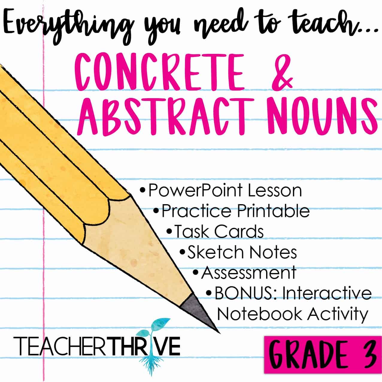 Third Grade Grammar Concrete And Abstract Nouns Teacher Thrive