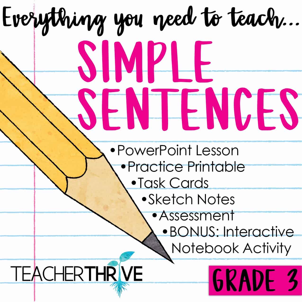 Third Grade Grammar Simple Sentences Teacher Thrive
