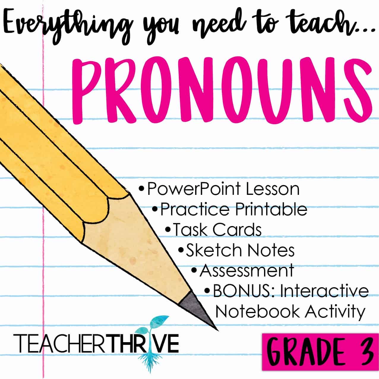 Third Grade Grammar Pronouns Teacher Thrive