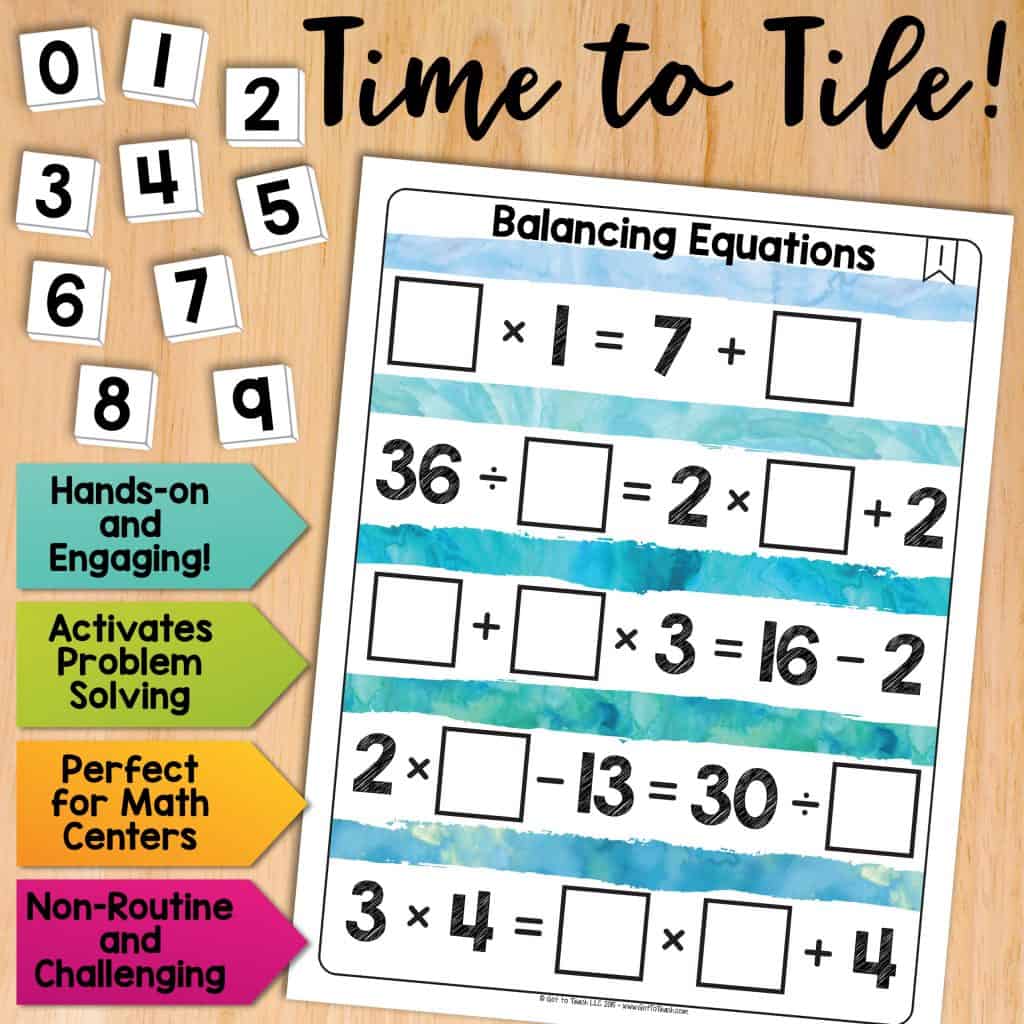Math Tiles Balancing Equations • Teacher Thrive