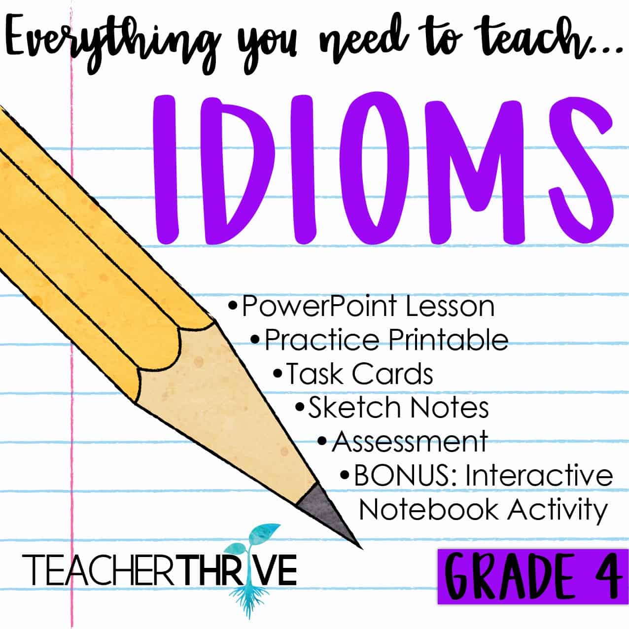 Idioms Matching Activity for 3rd-5th Grade (teacher made)