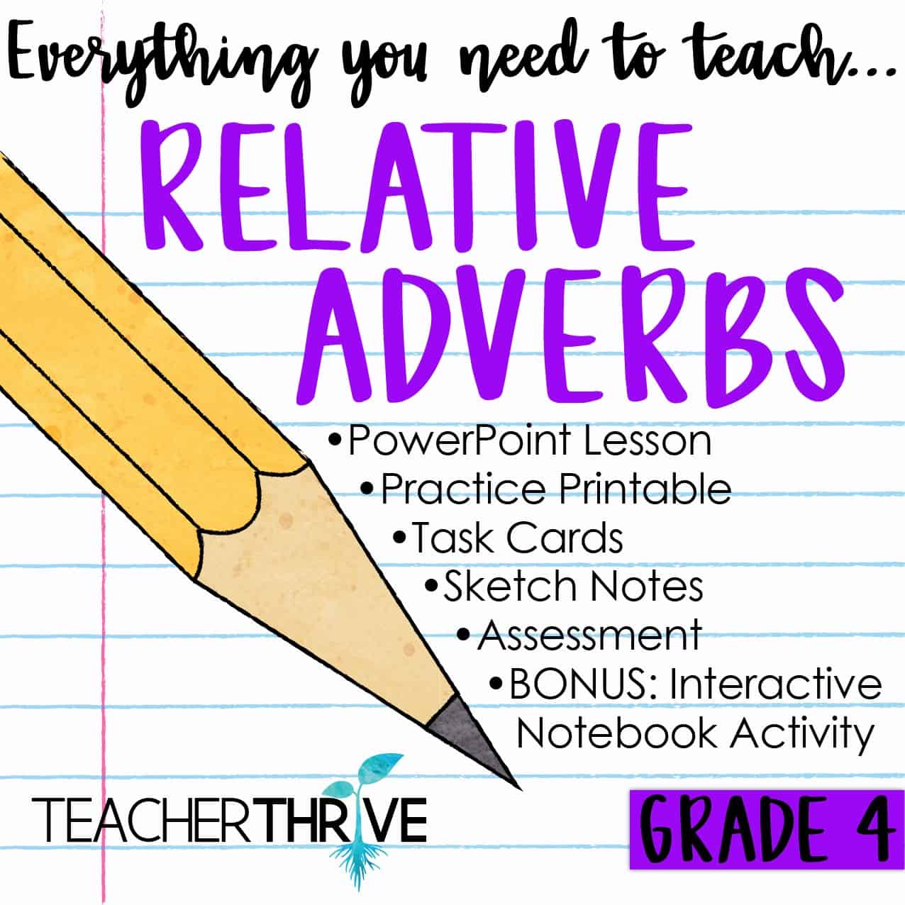 Fourth Grade Grammar Relative Adverbs Teacher Thrive