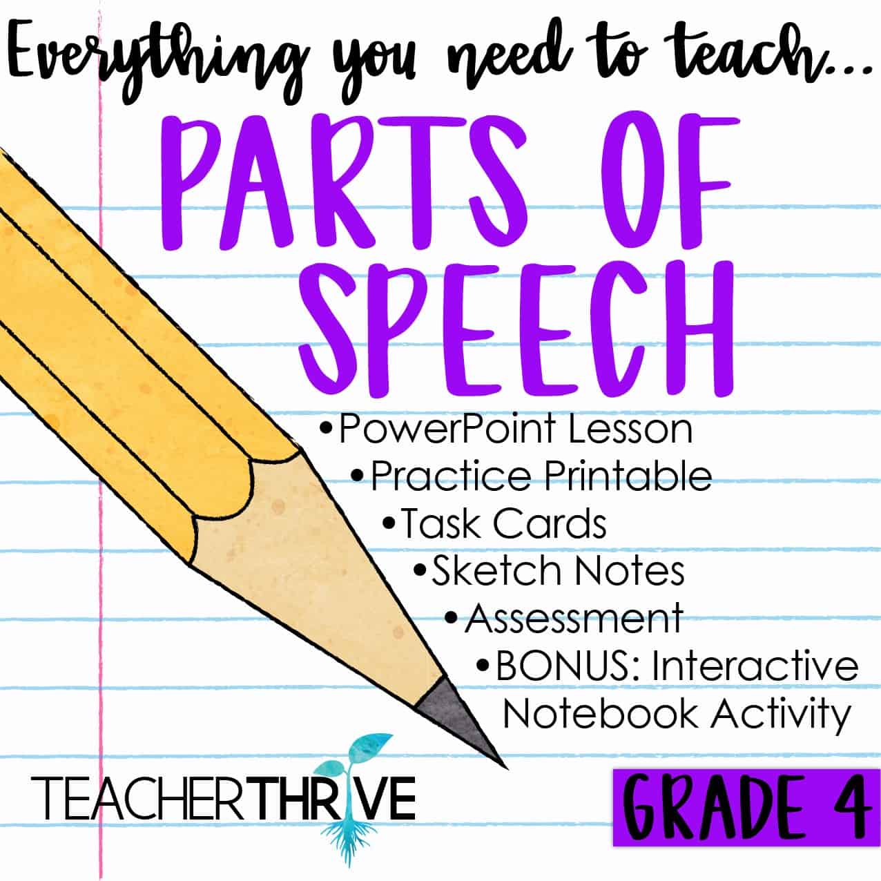 Fourth Grade Grammar Parts Of Speech Teacher Thrive