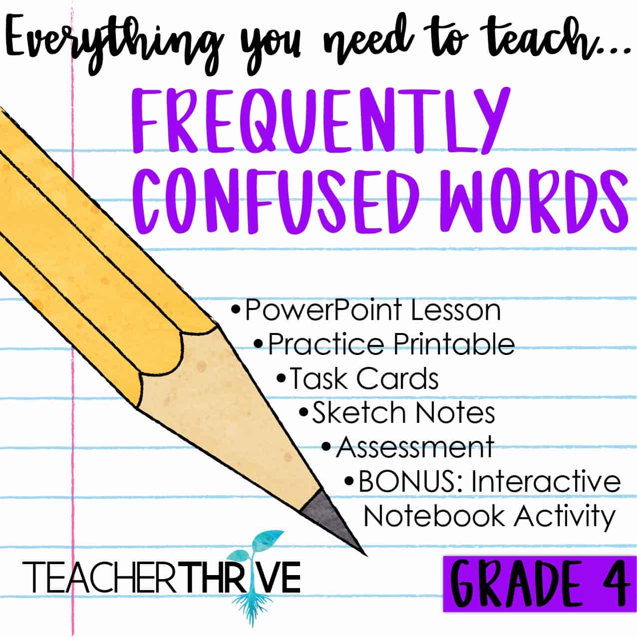 FREE Fourth Grade Grammar Frequently Confused Words Teacher Thrive