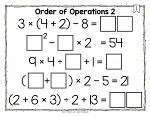Order of Operations (with Exponents)