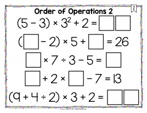 Order of Operations (with Exponents)