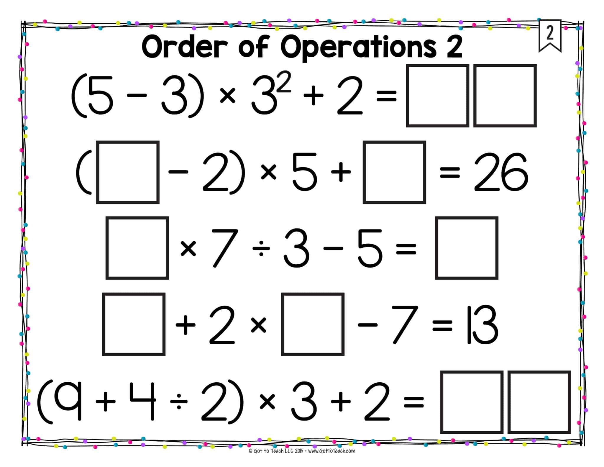 Math Tiles Order Of Operations With Exponents Teacher Thrive