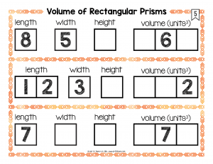 Volume of Rectangular Prisms