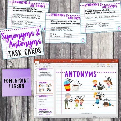 Fourth Grade Grammar: Synonyms and Antonyms • Teacher Thrive