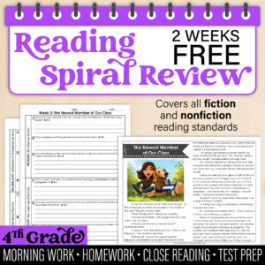 FREE Fourth Grade Weekly Reading Comprehension [Nonfiction and Fiction]