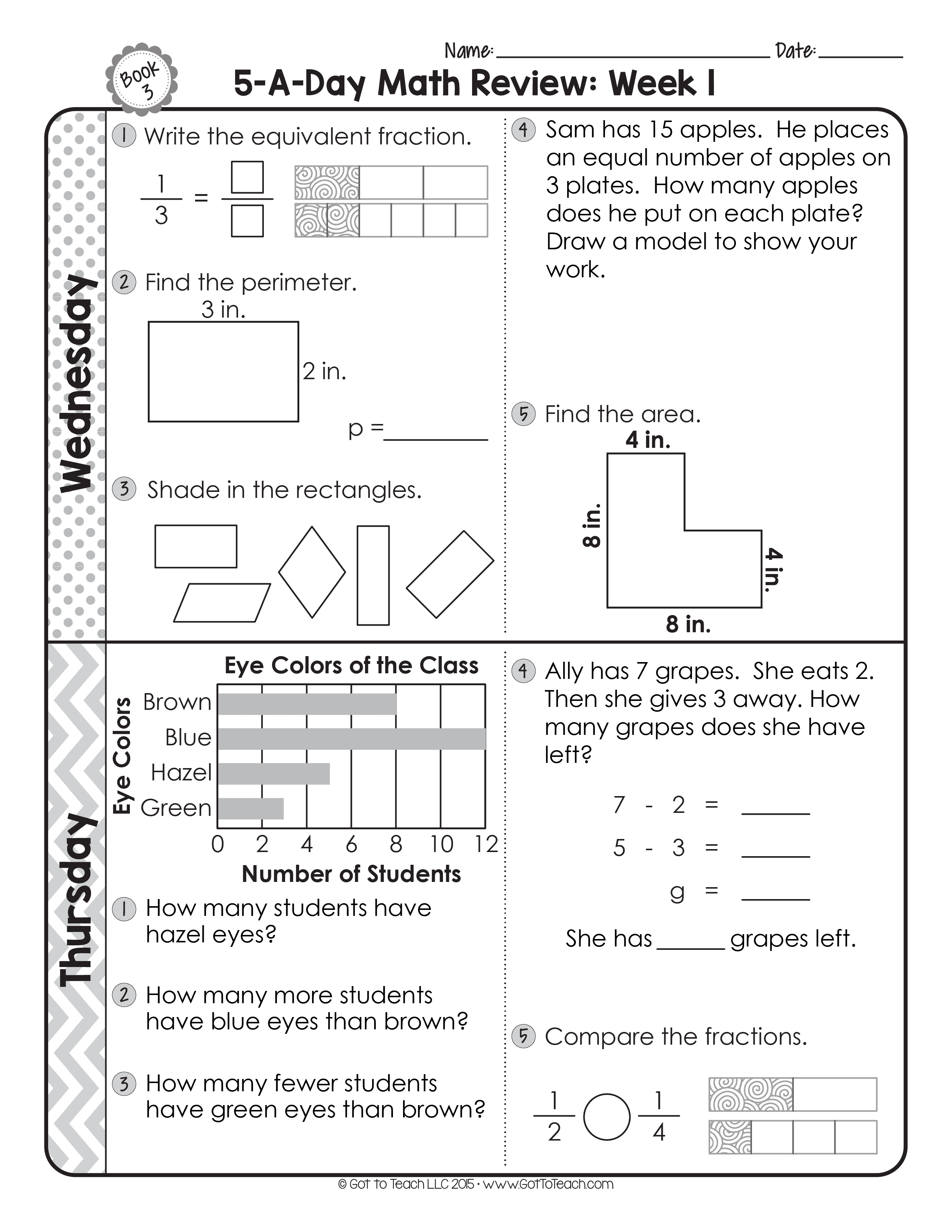 3rd grade daily math spiral review teacher thrive