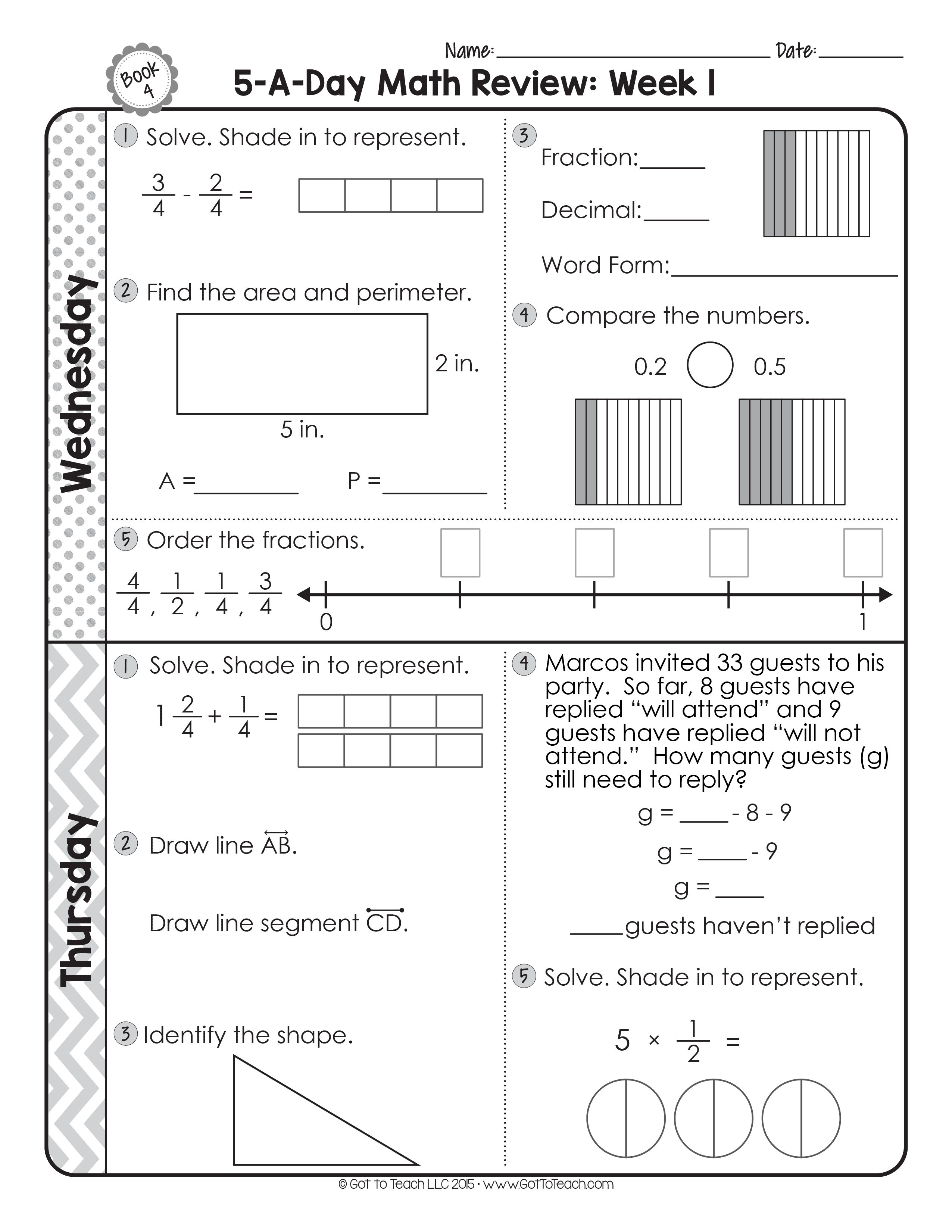 4th grade math review