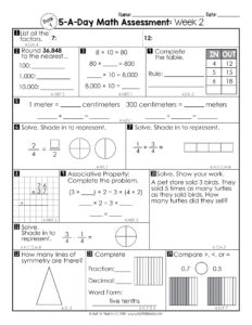4th Grade Weekly Math Assessments • Teacher Thrive