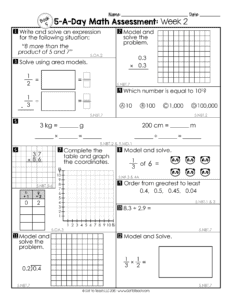 5th Grade Weekly Math Assessments • Teacher Thrive