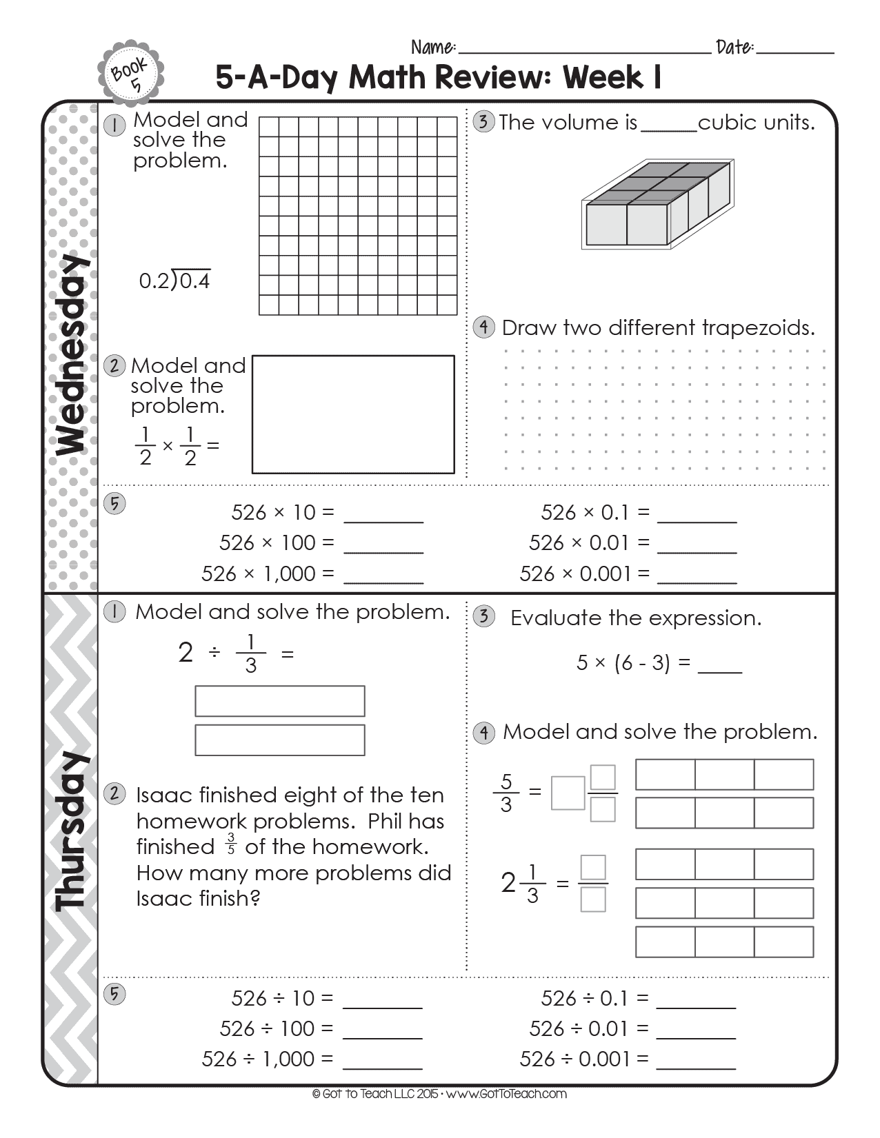 5th grade math review