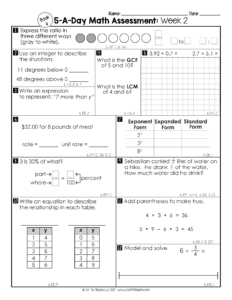 6th grade math assessments