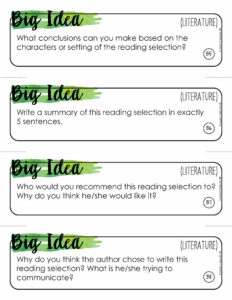 depth and complexity task cards