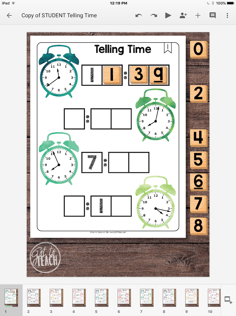telling time