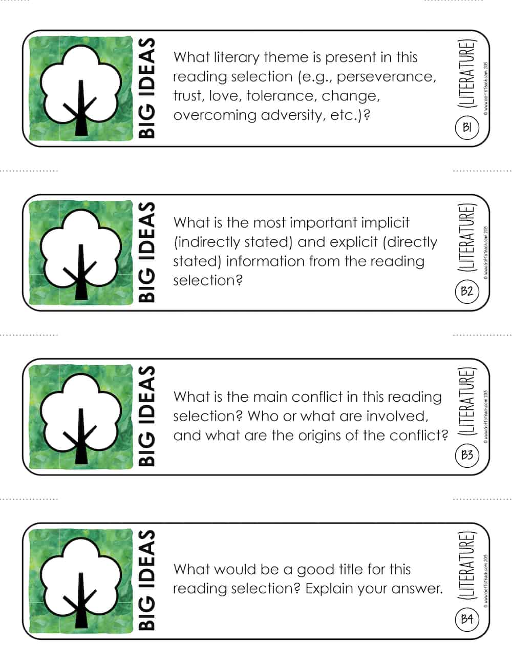 depth and complexity task cards