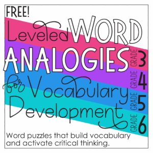 Free Word Analogies for Grades 3-6