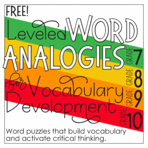 Free Word Analogies for Grades 7-10
