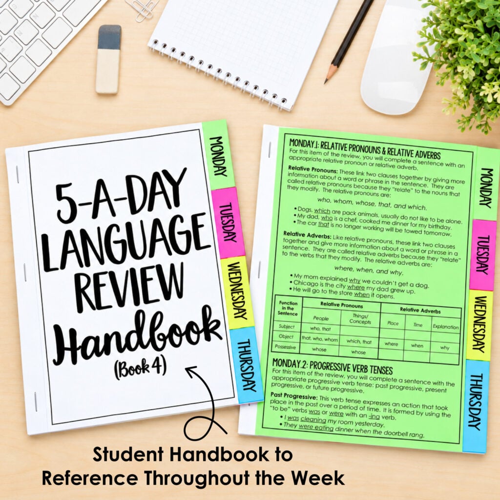 4th Grade Daily GRAMMAR Language Spiral Review Morning Work [Editable] Test Prep — Image 4