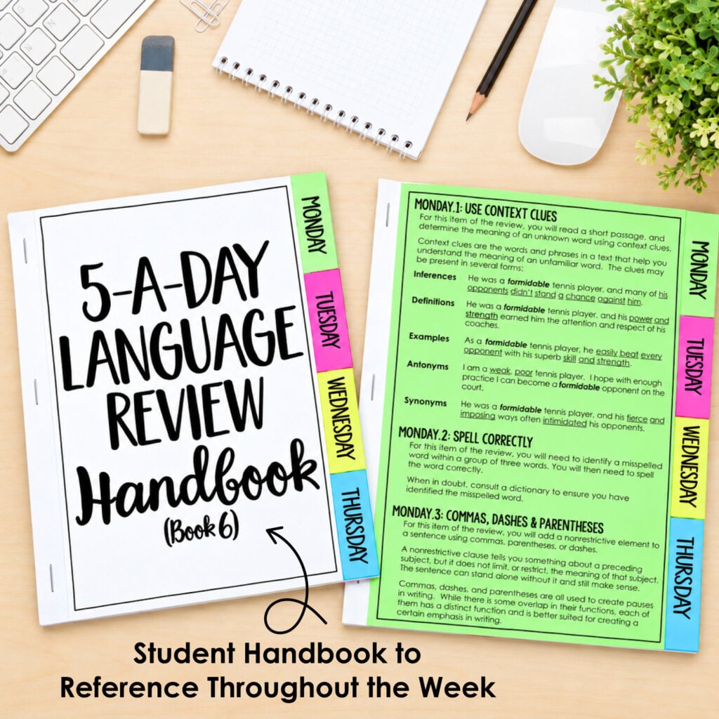 6th Grade Daily GRAMMAR Language Spiral Review Morning Work [Editable] Test Prep — Image 4