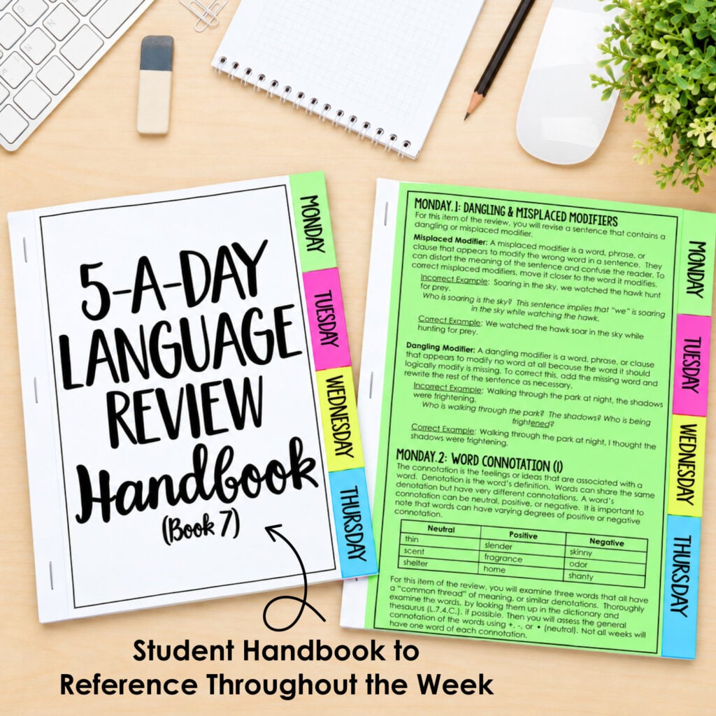 7th Grade Daily Grammar Language Spiral Review Morning Work [Editable] Test Prep — Image 4