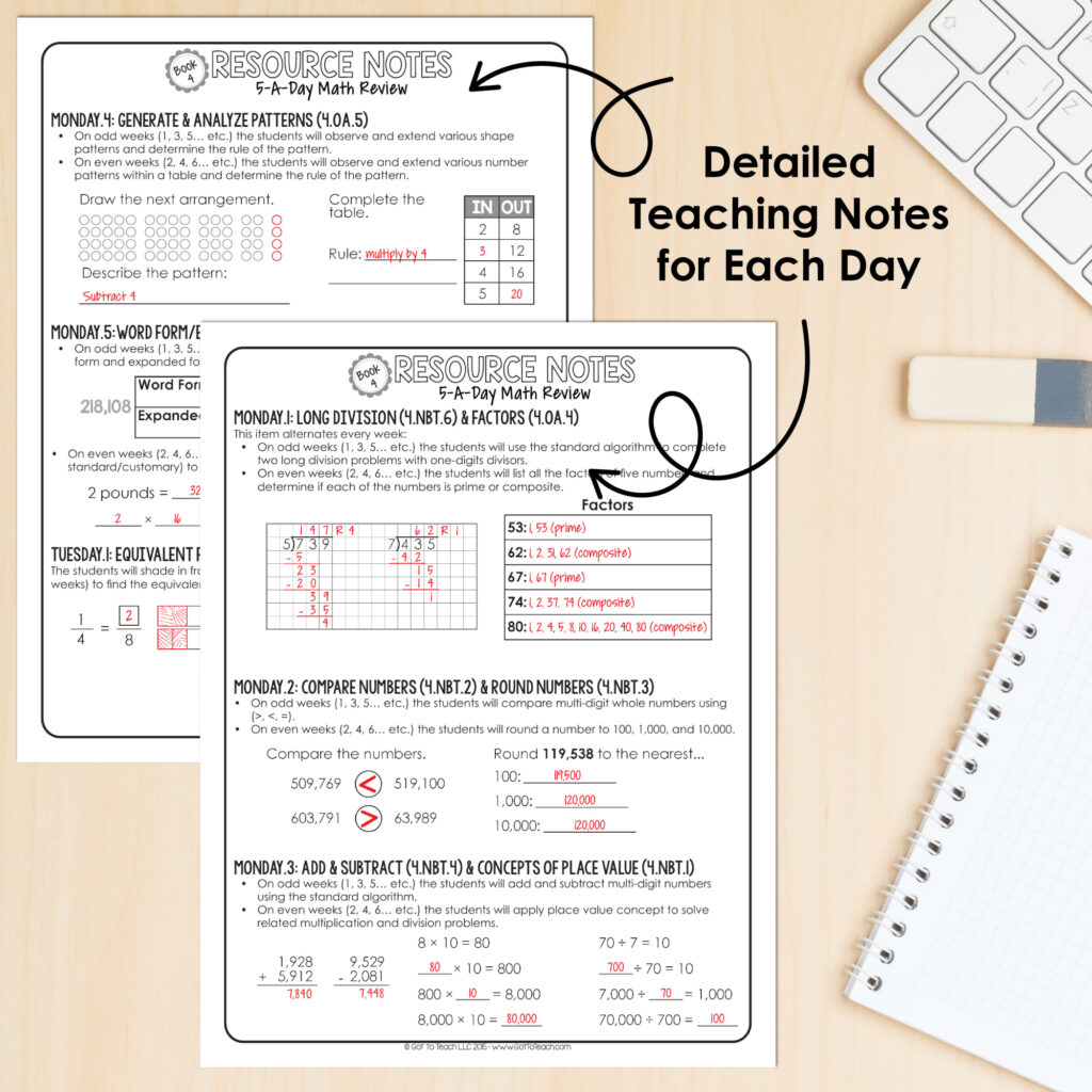 4th Grade Daily MATH Spiral Review Morning Work [Editable] Test Prep — Image 3
