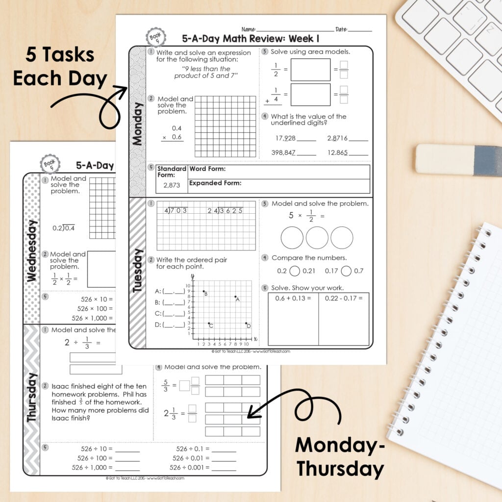 5th Grade Daily MATH Spiral Review Morning Work [Editable] Test Prep — Image 2