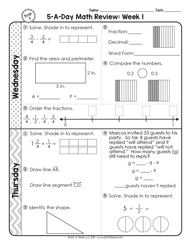 FREE 4th Grade Daily Math Spiral Review • Teacher Thrive