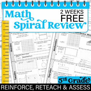 FREE 5th Grade Daily Math Spiral Review