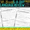 FREE 5th Grade Daily Language Spiral Review • Teacher Thrive