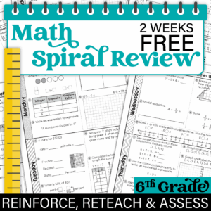 FREE 6th Grade Daily Math Spiral Review