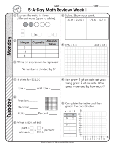 FREE 6th Grade Daily Math Spiral Review • Teacher Thrive