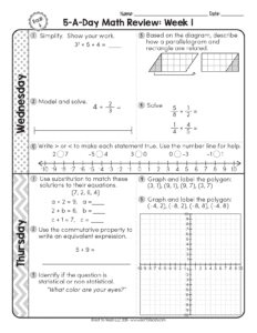 6th Grade daily math spiral review
