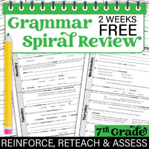 FREE 7th Grade Daily Language Spiral Review