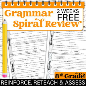 FREE 8th Grade Daily Language Spiral Review
