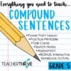 Fifth Grade Grammar: Compound Sentences • Teacher Thrive