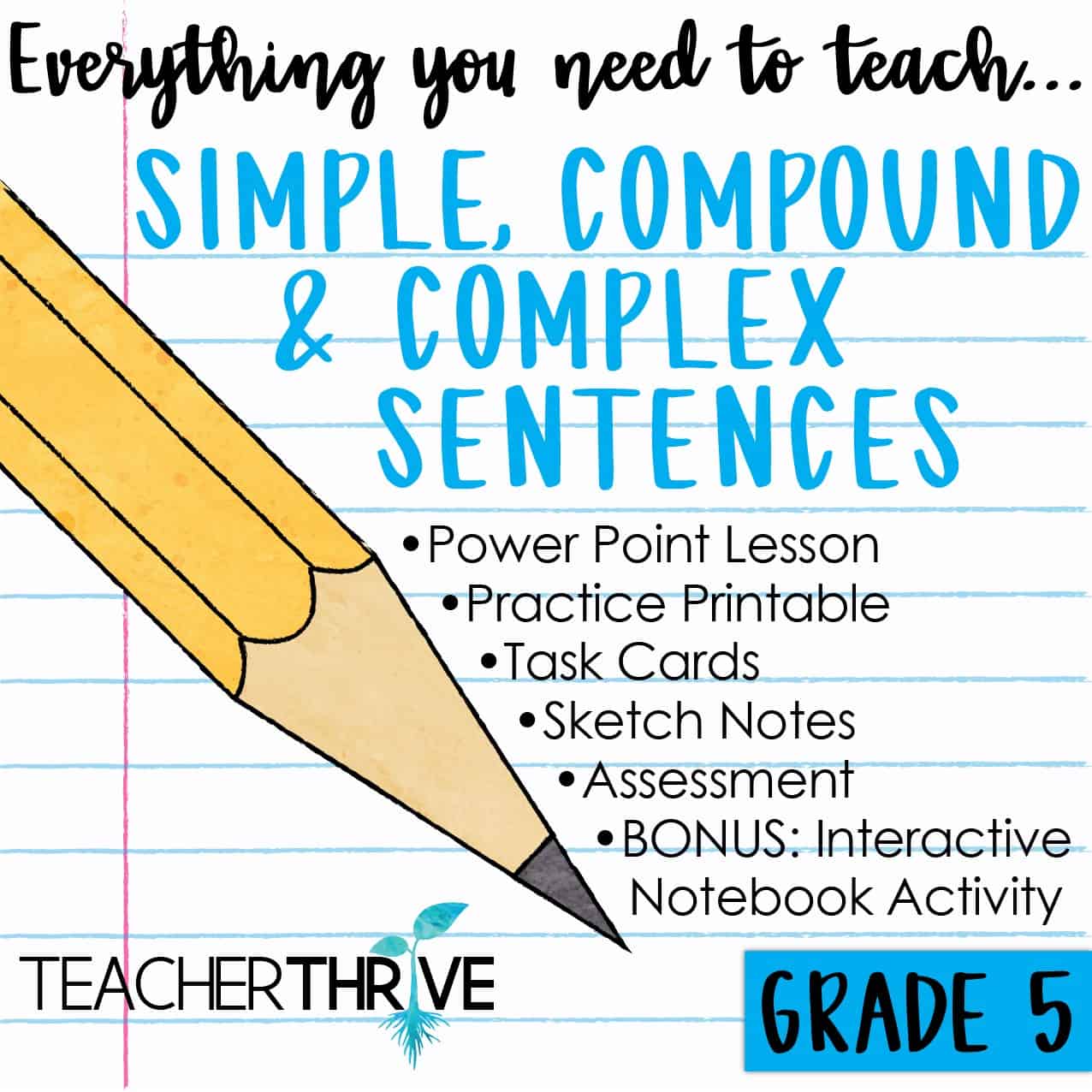 Fifth Grade Grammar Simple Compound Complex Sentences Teacher Thrive