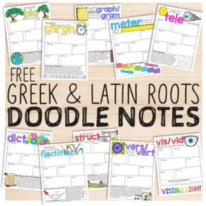 greek and latin root doodle notes